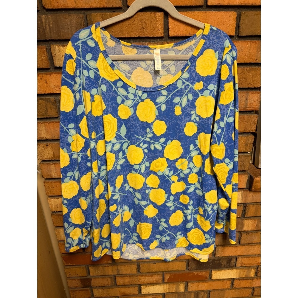 LuLaRoe Womens 3XL Long Sleeve Floral Top